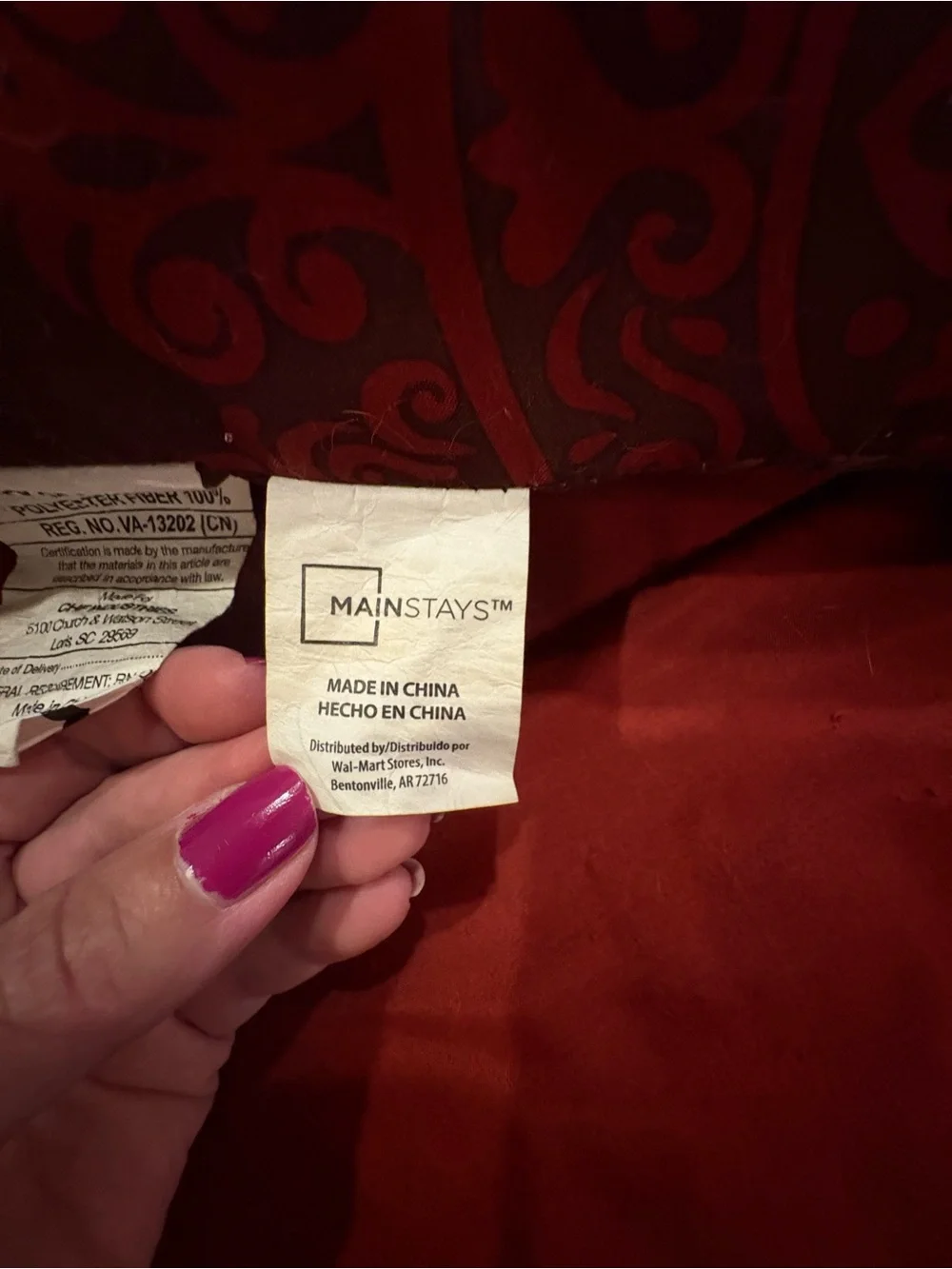 Mainstays Comforter Set Full  Maroon, Tan and Brown Shams & Pillow